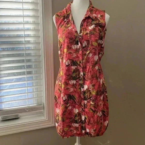 ❤️2/$30❤️[XL]Vans Wilder Obleka Roza Floral Tunic Sleeveless  Dress - Picture 2 of 8